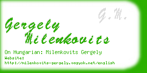 gergely milenkovits business card